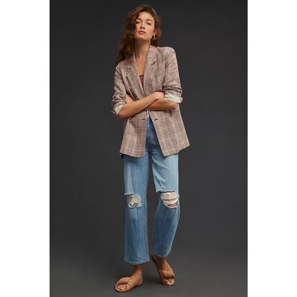 Anthropologie Maeve Double-Breasted Blazer Color:
BROWN MOTIF women’s size 14 - Picture 2 of 14